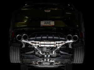 Cadillac CT4-V Blackwing Performance Exhaust - AWE Tuning - SwitchPath, Cat Back - Chrome Silver - `21-`27